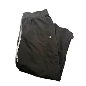 FIGS High Waisted Yola Yoga Waist Band Black Scrub Pants Size 4XL/T